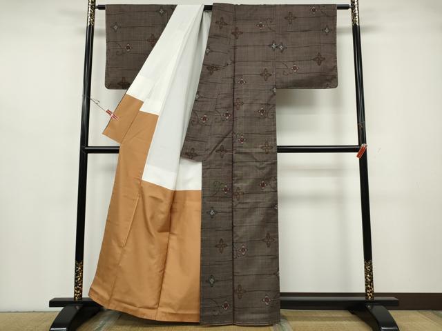 平和屋着物●本場大島紬　7マルキ　花唐草文　正絹　逸品　未使用　CABH2627ut