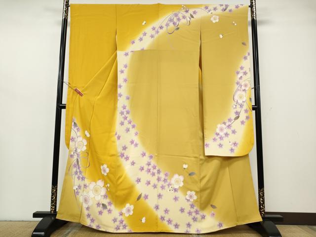 平和屋着物●豪華振袖　駒刺繍　舞花文　暈し染め　正絹　逸品　CABH2628ut