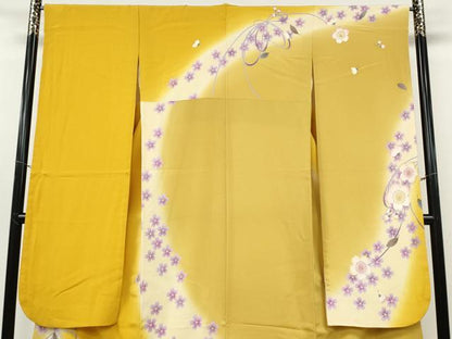 平和屋着物●豪華振袖　駒刺繍　舞花文　暈し染め　正絹　逸品　CABH2628ut