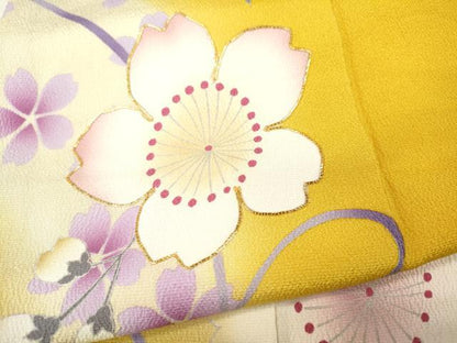 平和屋着物●豪華振袖　駒刺繍　舞花文　暈し染め　正絹　逸品　CABH2628ut