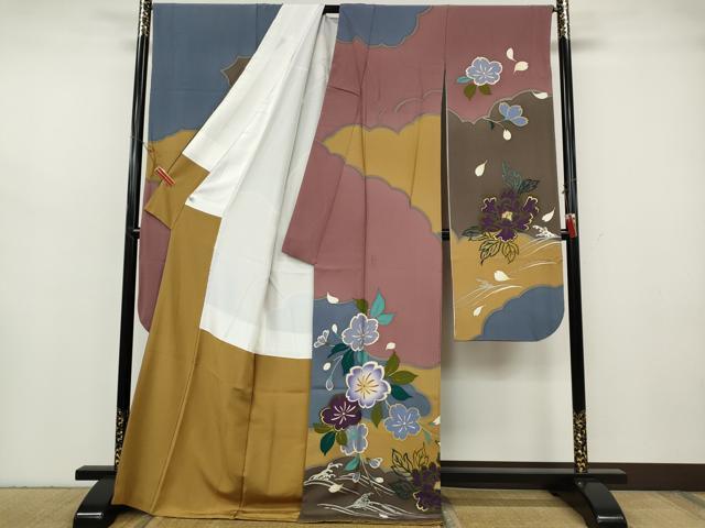 平和屋着物●豪華振袖　雲重ね立波花文　金彩　正絹　逸品　CABH2629ut