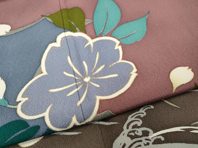 平和屋着物●豪華振袖　雲重ね立波花文　金彩　正絹　逸品　CABH2629ut