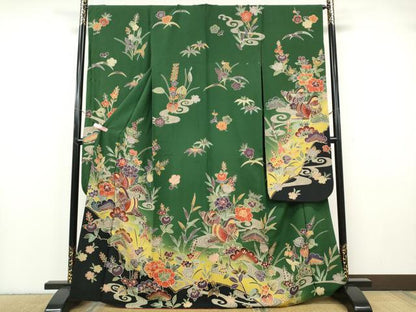 平和屋着物●豪華振袖　紅型　鴛鴦流水花文　暈し染め　正絹　逸品　CABH2630ut