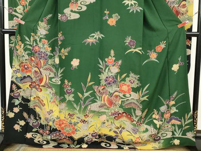 平和屋着物●豪華振袖　紅型　鴛鴦流水花文　暈し染め　正絹　逸品　CABH2630ut