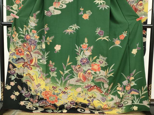 平和屋着物●豪華振袖　紅型　鴛鴦流水花文　暈し染め　正絹　逸品　CABH2630ut