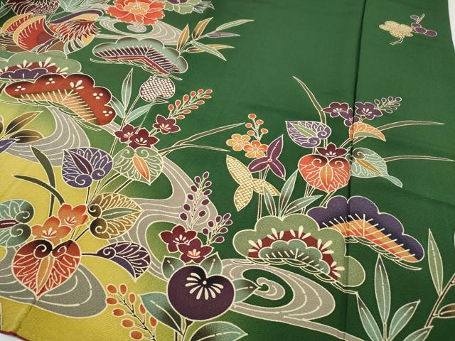 平和屋着物●豪華振袖　紅型　鴛鴦流水花文　暈し染め　正絹　逸品　CABH2630ut