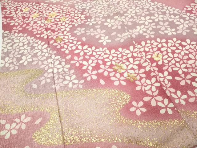 平和屋着物●豪華振袖　刺繍　エ霞舞花文　暈し染め　銀通し地　正絹　逸品　CABH2635ut