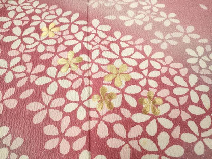 平和屋着物●豪華振袖　刺繍　エ霞舞花文　暈し染め　銀通し地　正絹　逸品　CABH2635ut