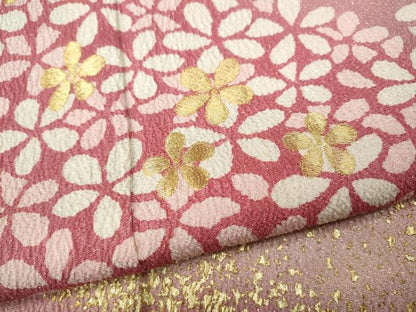 平和屋着物●豪華振袖　刺繍　エ霞舞花文　暈し染め　銀通し地　正絹　逸品　CABH2635ut