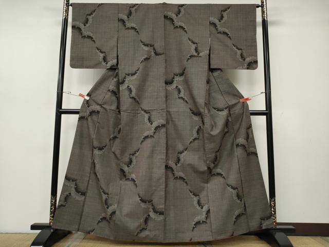 平和屋着物●本場大島紬　7マルキ　雪芝文　正絹　逸品　CABH2637ut