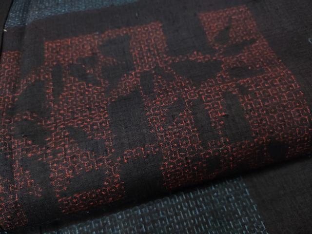 平和屋着物●結城紬　80亀甲　色紙重ね笹竹文　正絹　逸品　CABH2638ut