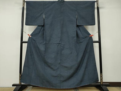 平和屋着物●本塩沢　110亀甲　舞花文　正絹　逸品　CABH2644ut