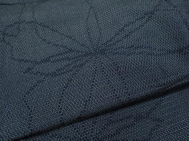 平和屋着物●本塩沢　110亀甲　舞花文　正絹　逸品　CABH2644ut