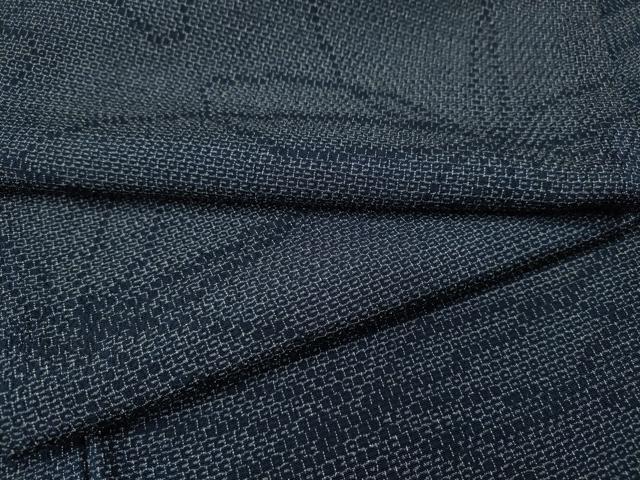平和屋着物●本塩沢　110亀甲　舞花文　正絹　逸品　CABH2644ut
