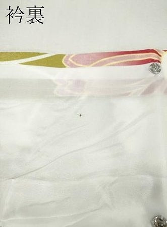 平和屋着物●小振袖　二尺袖　七宝鹿の子花文　洗える着物　未使用　CABH2651ut