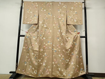 平和屋着物●上質な小紋　舞花文　金彩　正絹　逸品　CABH2672ut