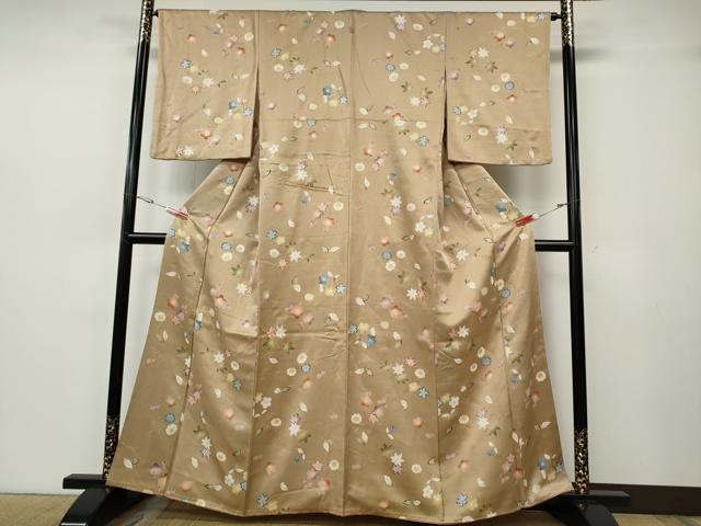 平和屋着物●上質な小紋　舞花文　金彩　正絹　逸品　CABH2672ut