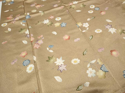 平和屋着物●上質な小紋　舞花文　金彩　正絹　逸品　CABH2672ut