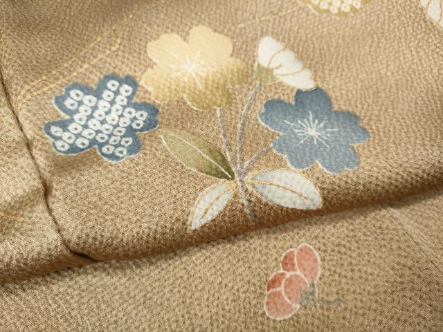 平和屋着物●上質な小紋　舞花文　金彩　正絹　逸品　CABH2672ut