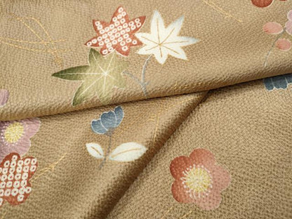 平和屋着物●上質な小紋　舞花文　金彩　正絹　逸品　CABH2672ut