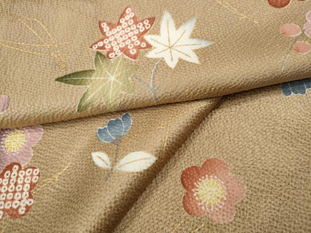 平和屋着物●上質な小紋　舞花文　金彩　正絹　逸品　CABH2672ut