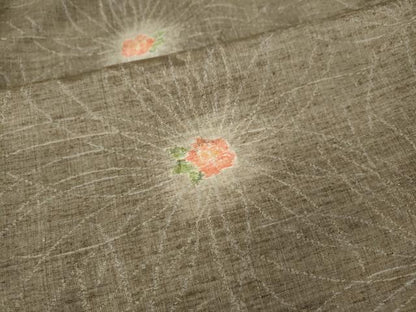 平和屋着物●小千谷紬　舞花文　正絹　逸品　CABH2673ut