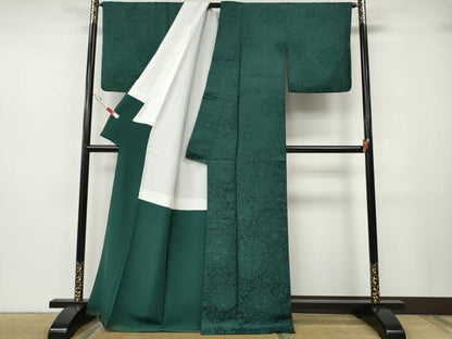 平和屋着物●上質なお召　花鳥文　正絹　逸品　CABH2675ut