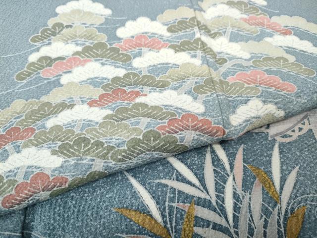 平和屋着物●訪問着　立波飛鳥草花文　暈し染め　金彩　正絹　逸品　CABH2677ut