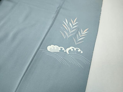 平和屋着物●訪問着　立波飛鳥草花文　暈し染め　金彩　正絹　逸品　CABH2677ut