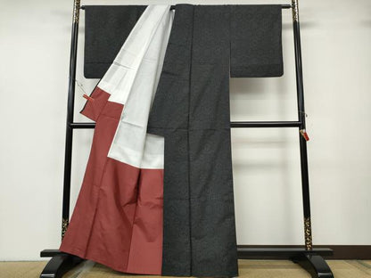 平和屋着物●本場大島紬　亀甲吉祥花文　正絹　逸品　CABH2678ut