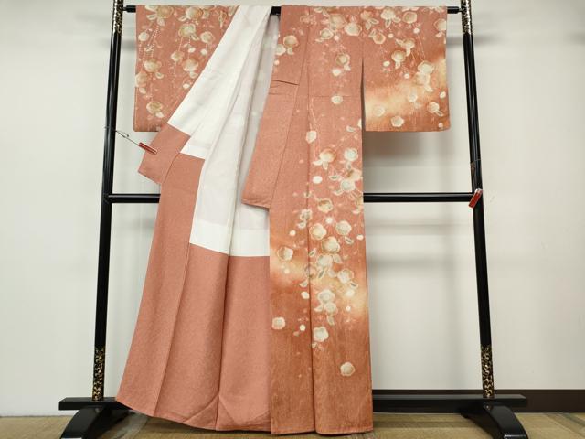 平和屋着物●訪問着　作家物　絞り　枝垂れ花文　暈し染め　金彩　正絹　逸品　CABH2680ut