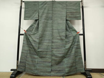 平和屋着物●訪問着　紬地　霞文　正絹　逸品　CABH2682ut