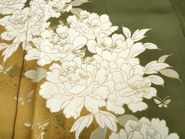 平和屋着物●訪問着　舞蝶文　暈し染め　金彩　正絹　逸品　CABH2683ut