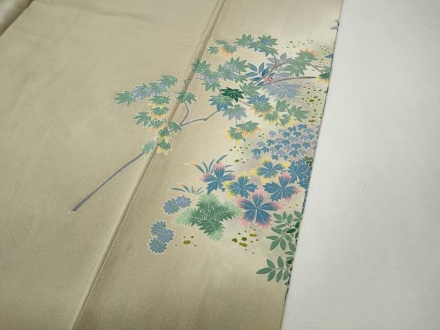 平和屋着物●本加賀友禅作家　浅野冨治男　色留袖　流水枝葉文　暈し染め　正絹　逸品　CABH2686ut
