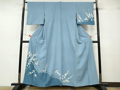 平和屋着物●訪問着　手描き　枝梅文　暈し染め　正絹　逸品　CABH2687ut