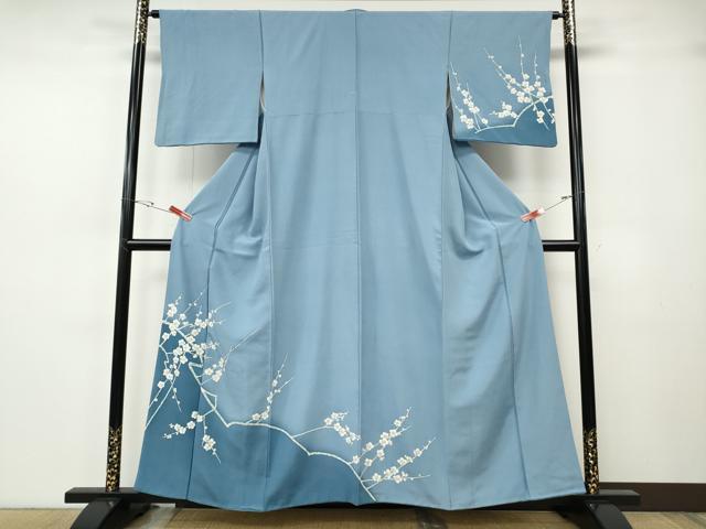 平和屋着物●訪問着　手描き　枝梅文　暈し染め　正絹　逸品　CABH2687ut