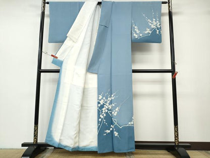 平和屋着物●訪問着　手描き　枝梅文　暈し染め　正絹　逸品　CABH2687ut