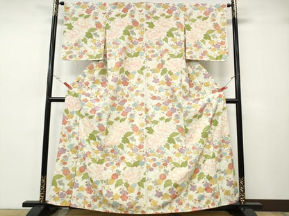 平和屋着物●上質な小紋　草花尽くし　金彩　正絹　逸品　CABH2688ut