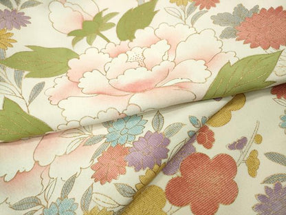 平和屋着物●上質な小紋　草花尽くし　金彩　正絹　逸品　CABH2688ut