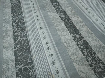平和屋着物●上質な紬　型染め　吉祥花間道　正絹　逸品　CABH2690ut