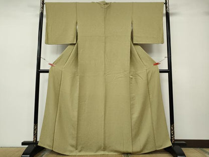 平和屋着物●上質な色無地　辻が花地紋　木蘭色　正絹　逸品　CABH2691ut