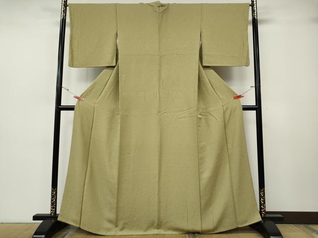 平和屋着物●上質な色無地　辻が花地紋　木蘭色　正絹　逸品　CABH2691ut