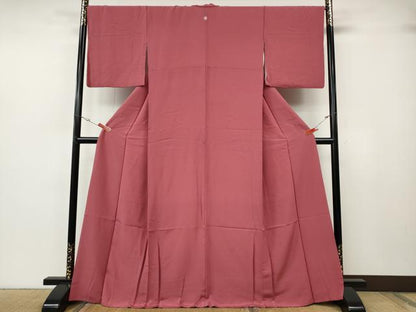 平和屋着物●上質な色無地　今様色　正絹　逸品　CABH2692ut