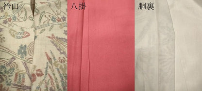 平和屋着物●小千谷紬　流水花蝶文　正絹　逸品　CABH2698ut