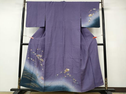 平和屋着物●訪問着　刺繍　地紙花文　暈し染め　金彩　やまと誂製　正絹　逸品　CABH2701ut
