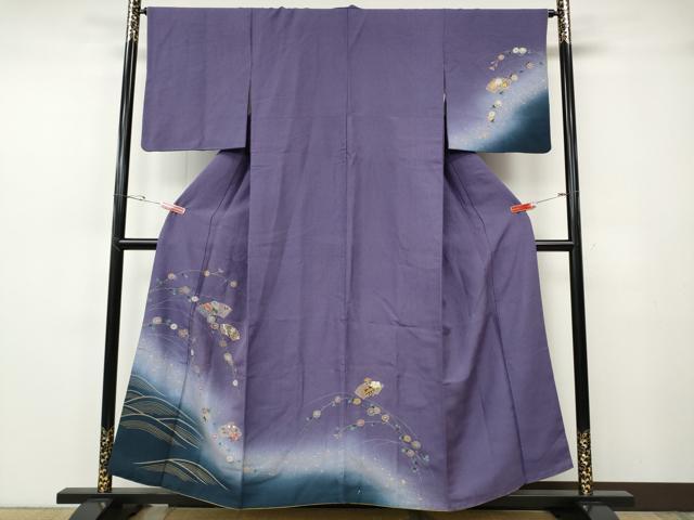平和屋着物●訪問着　刺繍　地紙花文　暈し染め　金彩　やまと誂製　正絹　逸品　CABH2701ut