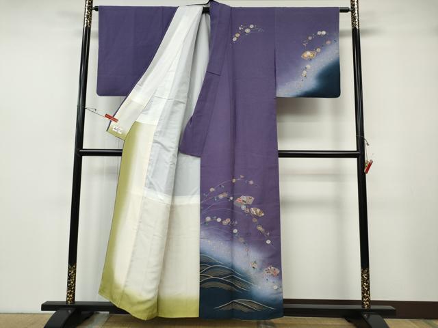 平和屋着物●訪問着　刺繍　地紙花文　暈し染め　金彩　やまと誂製　正絹　逸品　CABH2701ut