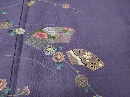 平和屋着物●訪問着　刺繍　地紙花文　暈し染め　金彩　やまと誂製　正絹　逸品　CABH2701ut