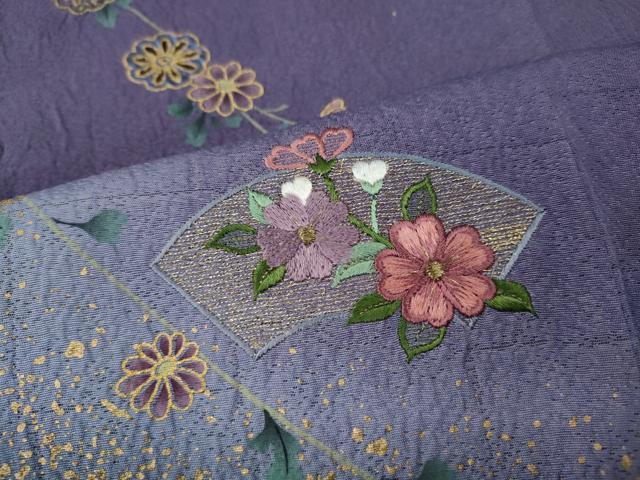 平和屋着物●訪問着　刺繍　地紙花文　暈し染め　金彩　やまと誂製　正絹　逸品　CABH2701ut