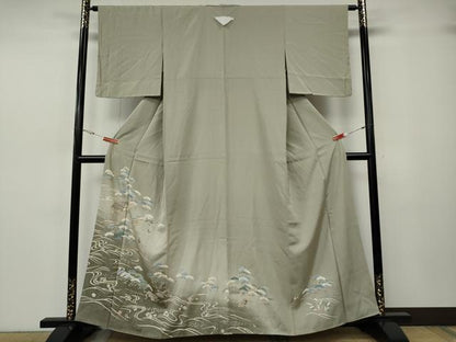 平和屋着物●豪華色留袖　駒刺繍　立波人物風景文　暈し染め　金彩　正絹　逸品　CABH2704ut
